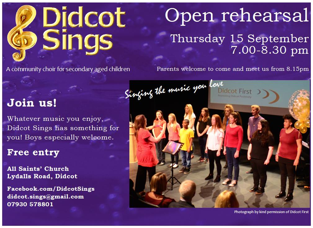 DidcotSings's tweet photo. Do you know any keen young singers? Tell them to come along for fun, cake, and some fab singing. https://t.co/zAxDG81RSN