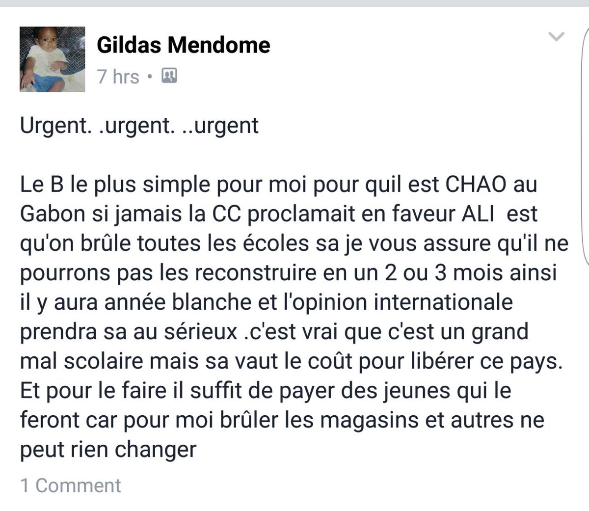 Le projet ultra-violent des partisans de Jean Ping : brûler les écoles pour semer le chaos au #Gabon ! #Gabon2016