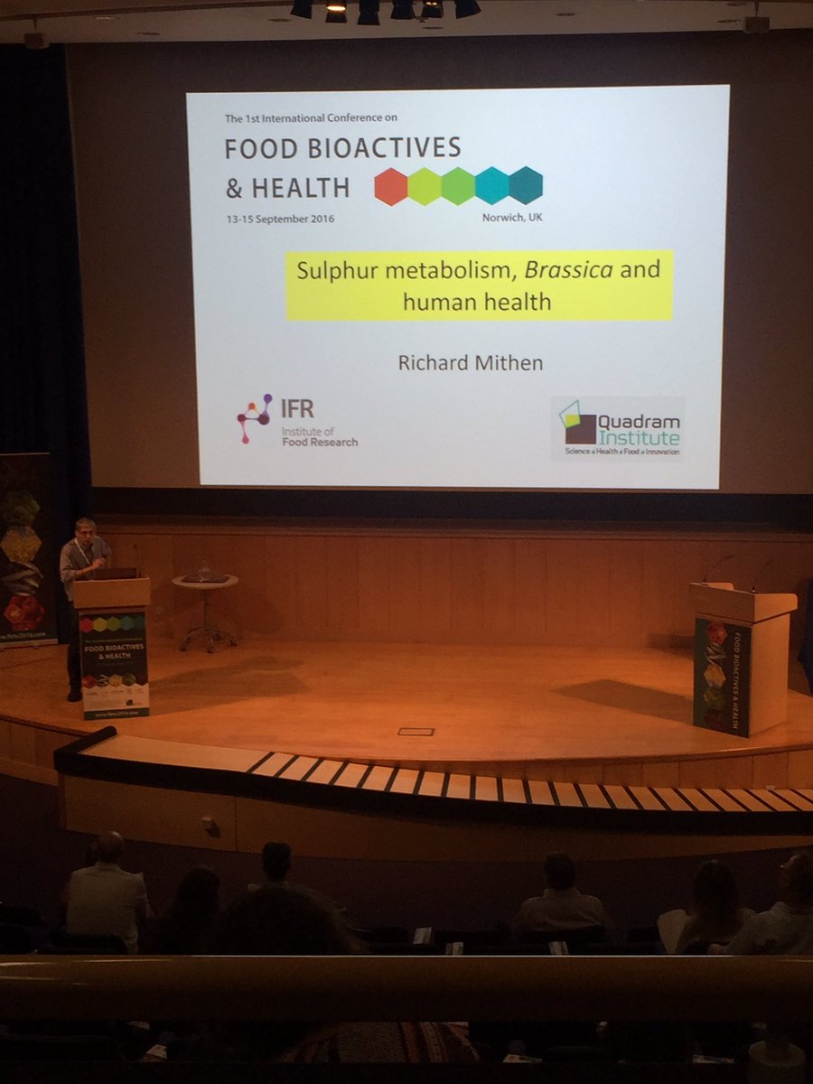 QuadramSF's tweet photo. Day 2 of #FBHC kicks off with @IFRScience Richard Mithen #bioactives2016 https://t.co/rSNZiQA6g6