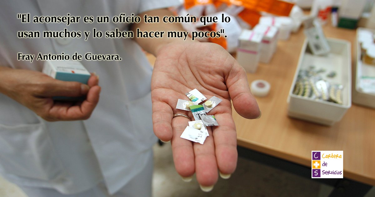carteraservicio's tweet photo. Nadie como un #farmacéutico para aconsejar sobre problemas de salud del día a día. #CarteradeServicios https://t.co/yIkcuYsST1