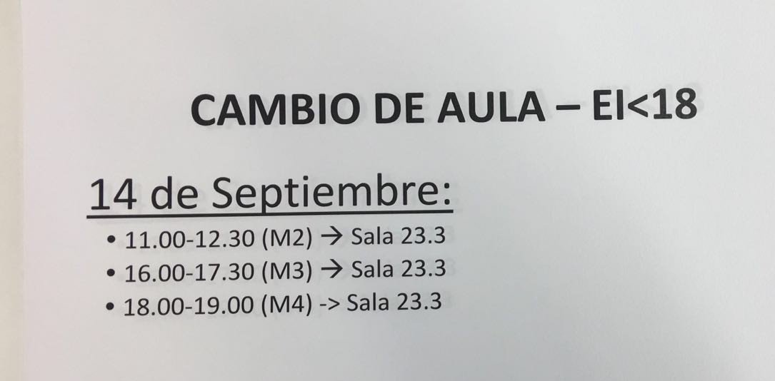 CEDI_Salamanca's tweet photo. Se ha procedido al cambio de aula para #CEIG2016. Os adjuntamos la información #CEDI2016 https://t.co/cSr8mddkPr