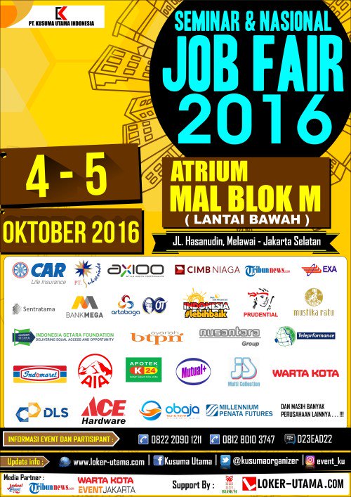 Hadiri Dan Ikuti !! Seminar&amp;Nasional Job Fair | 4-5 Okt 2016 Di Mall Blok M | Info: 0822-2090-1211 PIN BB: D23EAD22