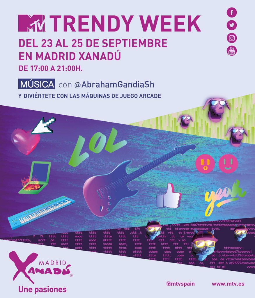 ArtistaSuspiria's tweet photo. #TrendyWeek en #MadriXanadu con @abrahamgandiashoreoficial y @mtvspain https://t.co/dQInRk0PWZ