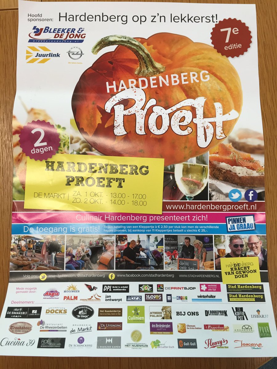 Vanochtend programma #hardenbergproeft aangeboden gekregen door bestuur Horeca Hardenberg 1 en 2 oktober #topevent