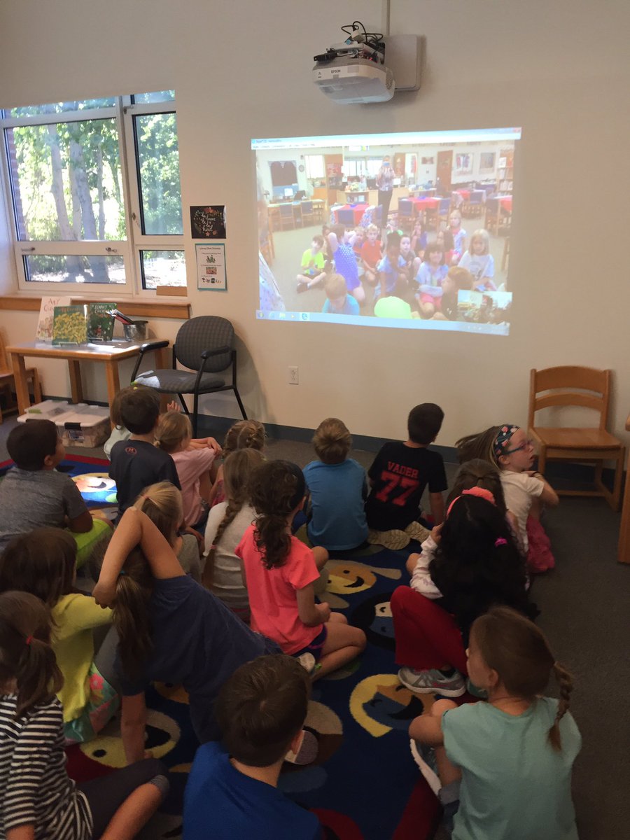 MemLibrary's tweet photo. We had the BEST time Skyping w/ @steppliteracy  's 1st graders in SC for #DotDay ‼️ #memPK1 #tlelem https://t.co/eimap9vCrg