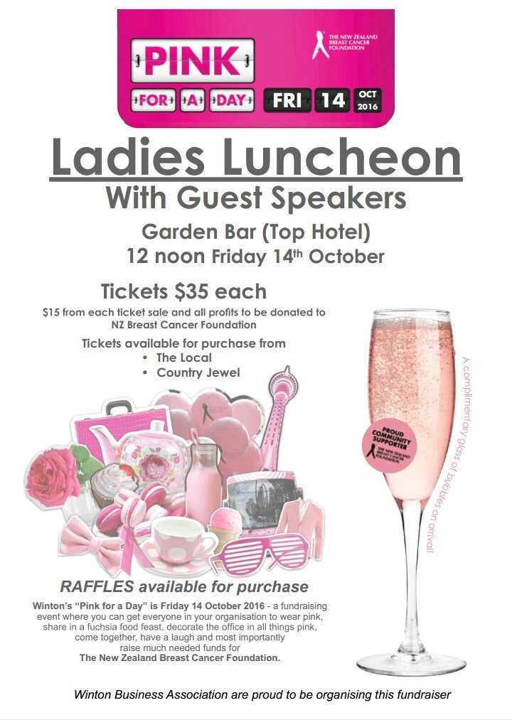 wintonnz's tweet photo. Great fundraising event coming up in Winton for Breast Cancer! #breastcancer #wintonnz #southlandnz #pinkforaday https://t.co/gGnWHHhAeL