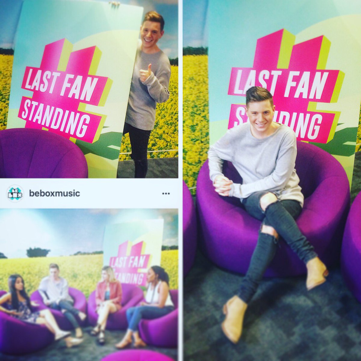 JoshRomOnAir's tweet photo. So I had a fab day yesterday @beboxmusic @4music in the live Facebook event!  Keep voting for #LittleMonstersBoxLFS https://t.co/jsQJySznsK