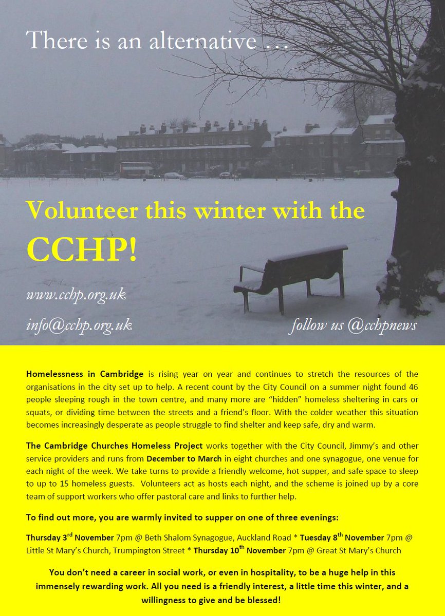 CCHP winter season begins again 5th December. Here's how to get involved!