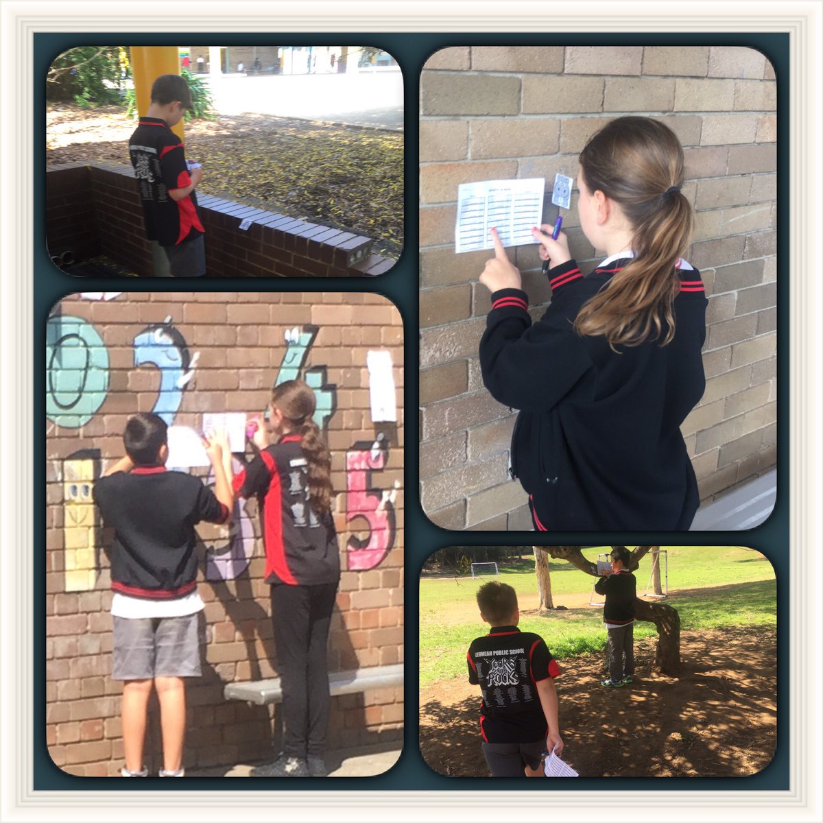 kelly_laurenr's tweet photo. Hunting for the matching mixed numerals and improper fractions outside. #mathscanbefun #highlevelsofengagement https://t.co/NGERqfvQJk