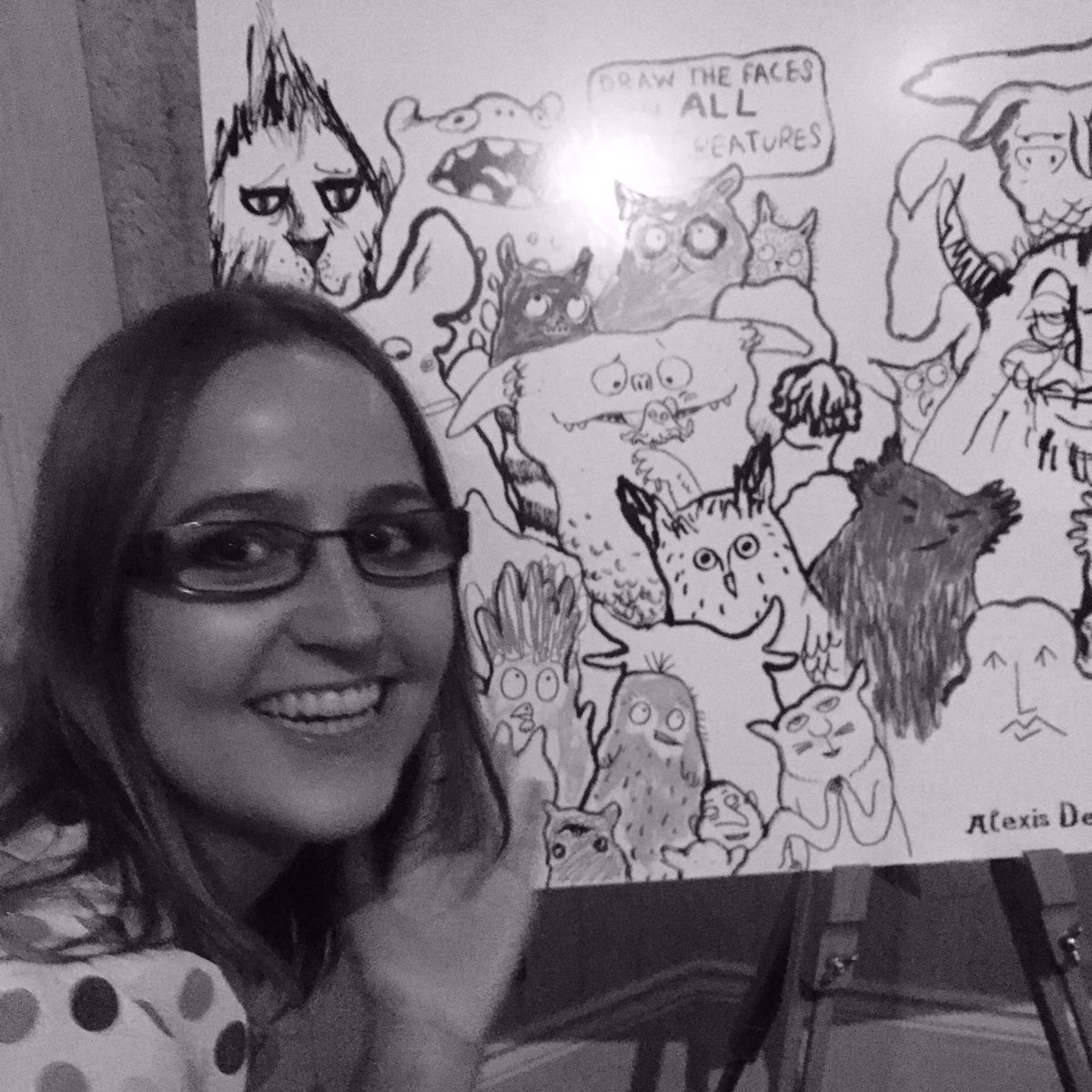 jillcalder's tweet photo. Hello @BrionyMaySmith and your owlish owl! #mcbdrawit #party #macmillankidsuk https://t.co/MqzBQmLFms