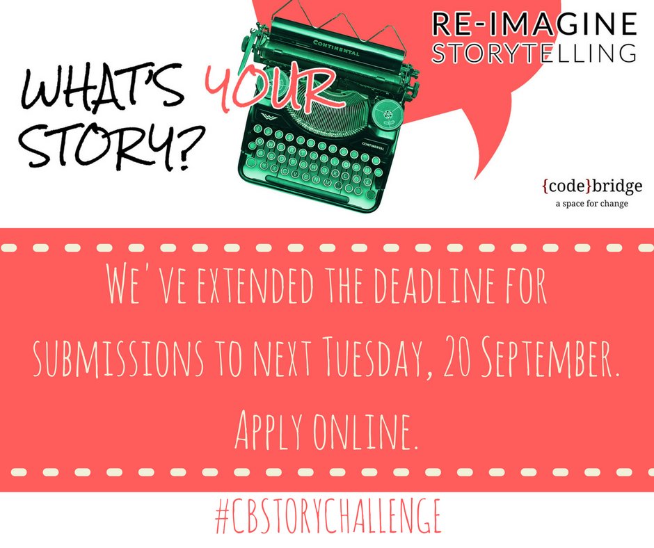 code4sajourn's tweet photo. R20000 up for grabs in the @codebridge #CBStoryChallenge. Pitch your idea before 20 Sept. https://t.co/dMb65fTxL6 https://t.co/Kq0tdIONAF