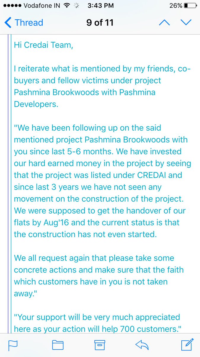prashaanth's tweet photo. @CREDAINational @CredaiBengaluru  wake up to the woes of 700 customers of #pashminabrookwoods what more do you need? https://t.co/3chhODfHAn