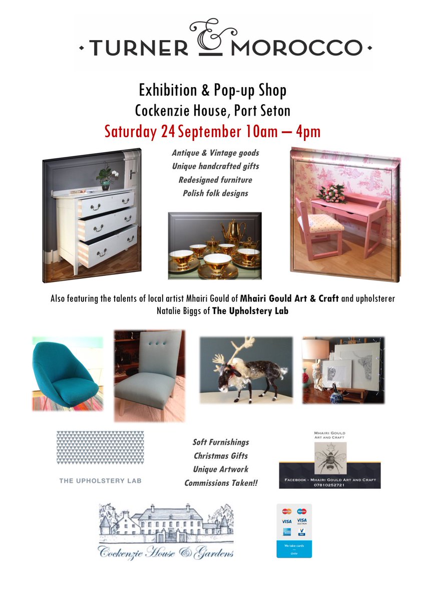 MoroccoTurner's tweet image. Please come along to our exhibition @cockenziehouse on Sat 24th 10-4pm with @UpholsteryLab &amp;amp; @MhairiGould.