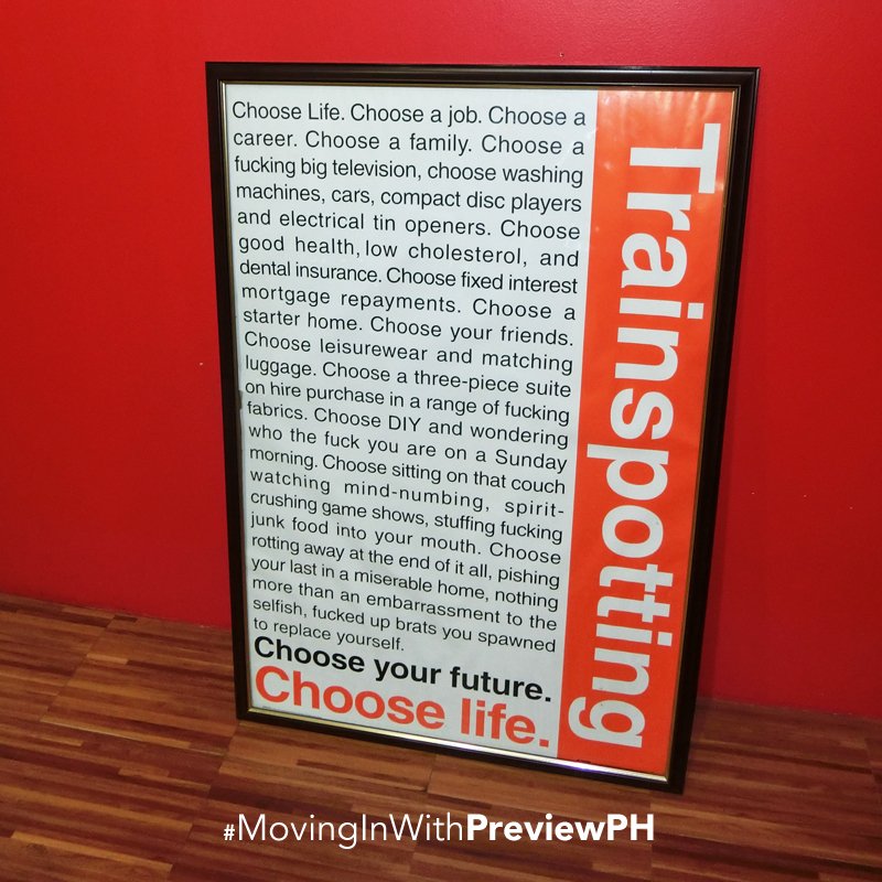 previewph's tweet photo. .@glaizaredux is #MovingInWithPreviewPH and taking her Trainspotting poster with her! #PreviewPH https://t.co/uh1PFFmtPq