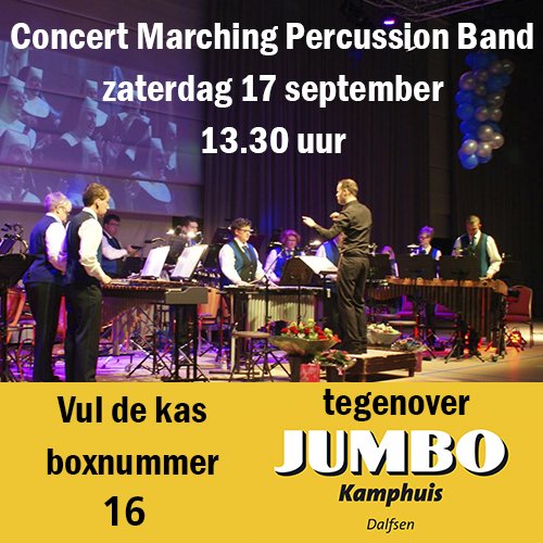 ExcelsiorMuziek's tweet photo. Steun onze vereniging.
Vul de kas box 16.bij Jumbo Kamphuis! https://t.co/vZPJzW4sdA