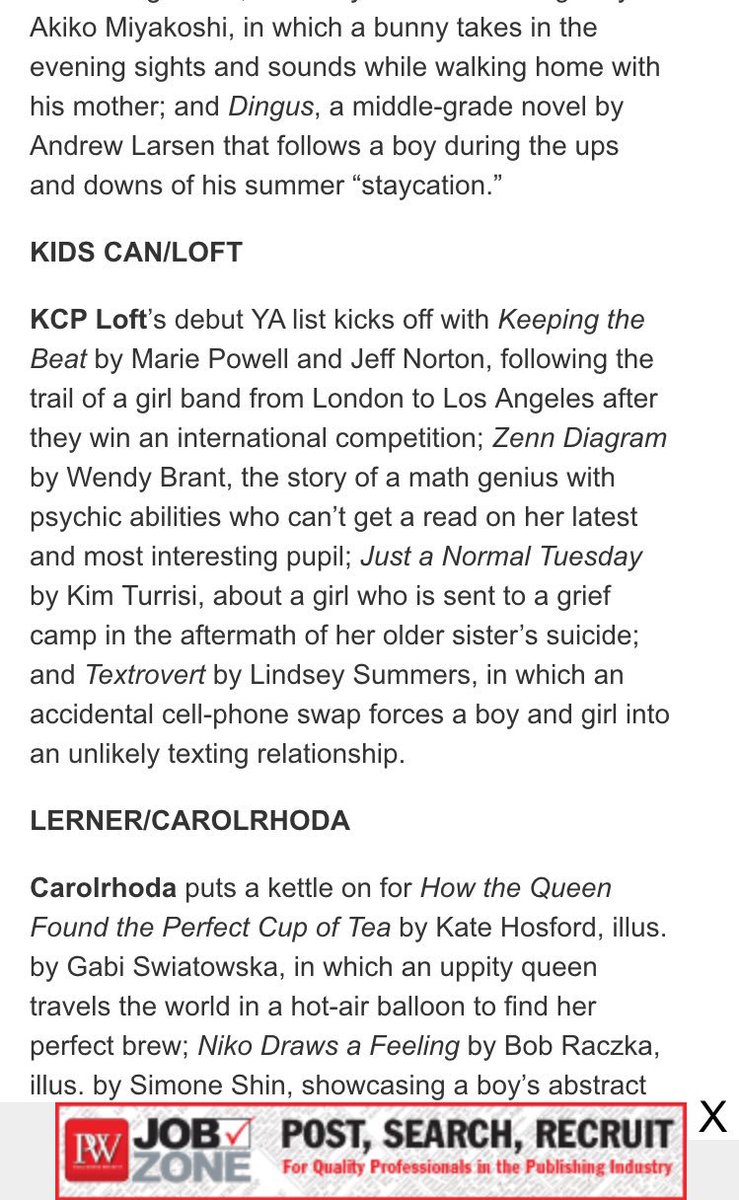 thejeffnorton's tweet photo. Ooh, nice to be mentioned in @PublishersWkly with @MPtypes #kcploft4 #KeepingTheBeat https://t.co/vGwuKjwePJ