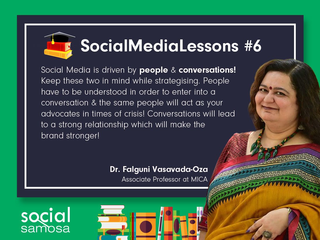 Social_Samosa's tweet image. Learn how to build a stronger brand with #SocialMediaLessons from Dr @falgunivasavada! #smm