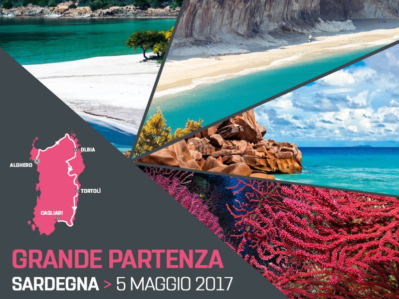 SardegnaTurismo's tweet photo. 5 maggio 2017 - Appuntamento in #Sardegna per #Giro💯
Grande partenza da #Alghero e volata finale a #Cagliari 🚴🏻 https://t.co/BgW3CHPxmG