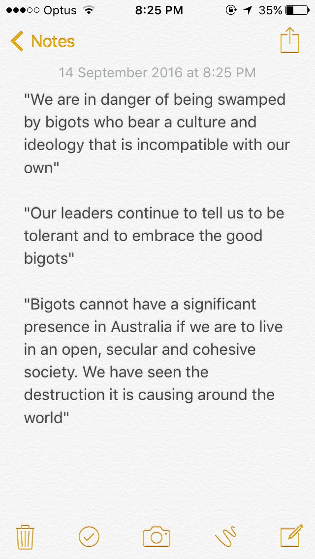 Hanson's speech works really nicely if you find and replace Muslims with bigots