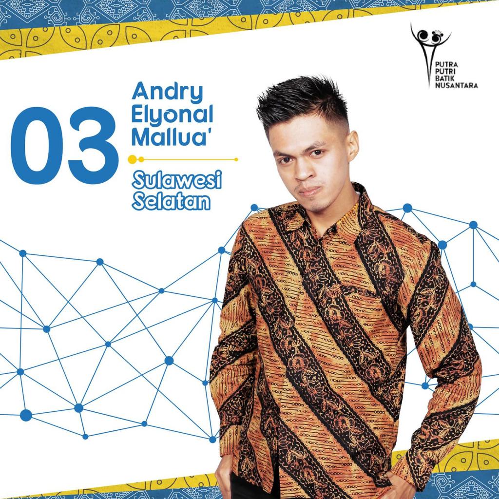 Asal Sulawesi Selatan, inilah Finalis no. 03 Andry Elyonal Mallua' #PutraPutriBatik #FinalisPPBN2016