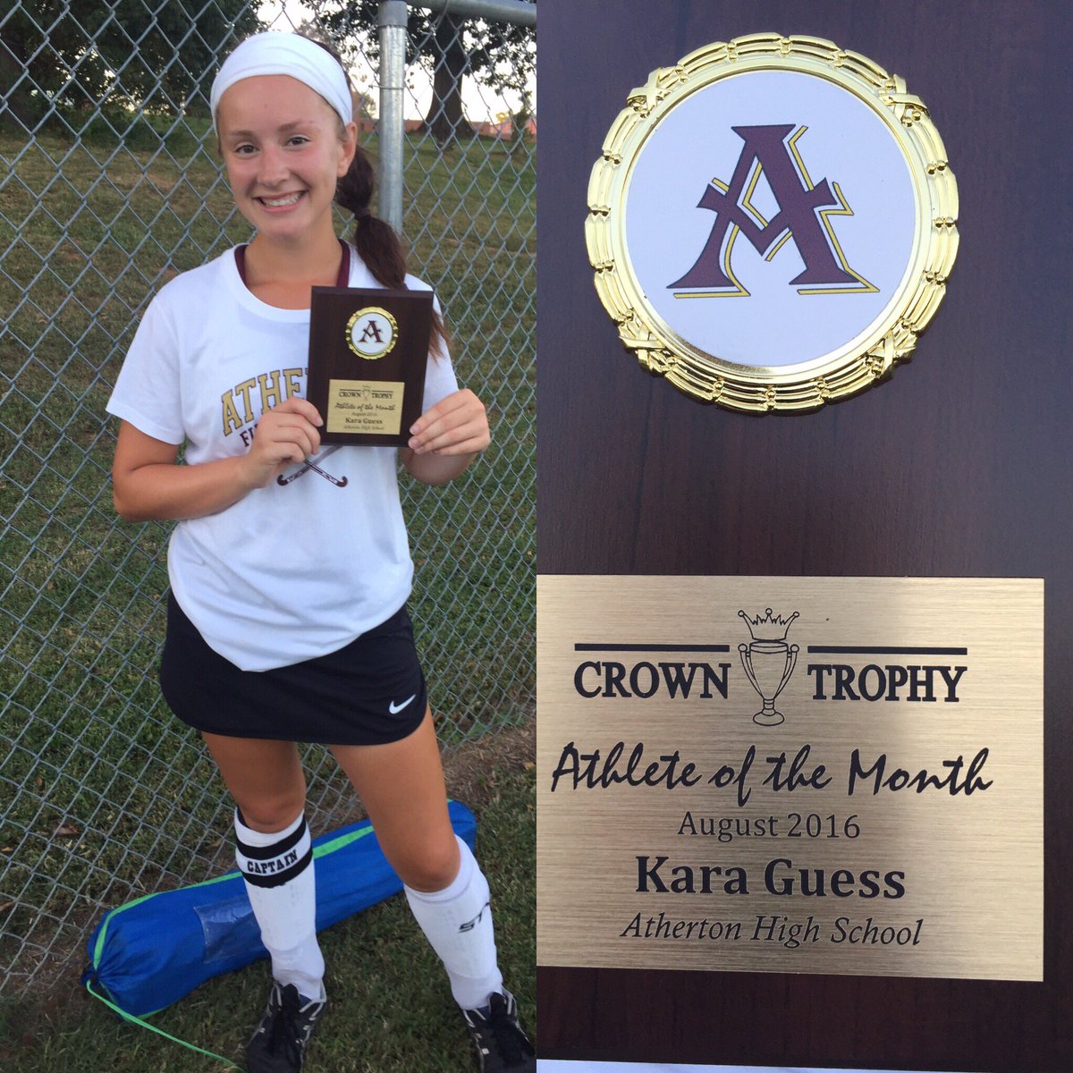 AHSRebelHockey's tweet photo. Look who got Athlete of the Month for August ~ our very own Kara Guess! Congratulations! #FH https://t.co/keAFXa42E6
