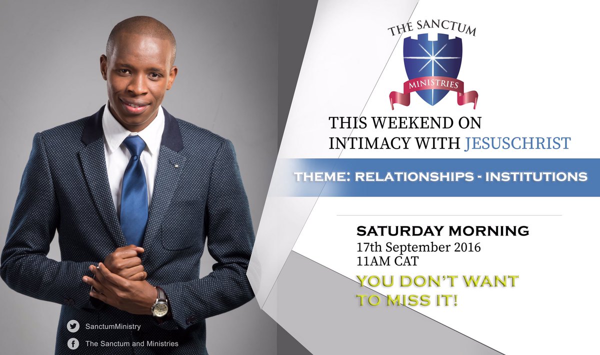 SanctumMinistry's tweet photo. This week on Intimacy with #JESUSCHRIST God is releasing a word on Relationships as institutions. Don't miss it! https://t.co/vUwVFvNAuu