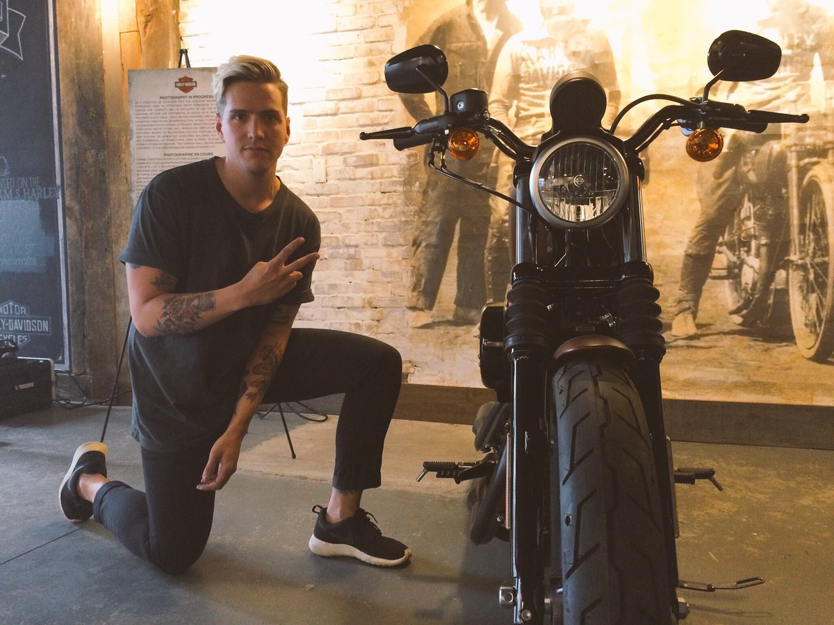 Indie88Toronto's tweet photo. Join @Radio_Brent at #HDcafe live till 4PM! Grab a free tattoo, coffee or even start a Harley ! #indie88summer https://t.co/o5LQMpjl9s