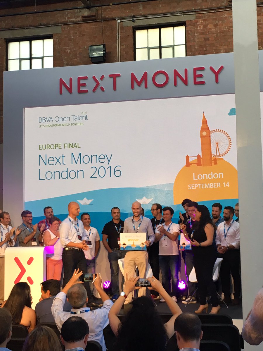 nextmoney_'s tweet photo. Congratulations to @MusoniSystem and @getPayKey on winning the @bbvaopentalent competition #NMLDN16 https://t.co/eWYQdPtues