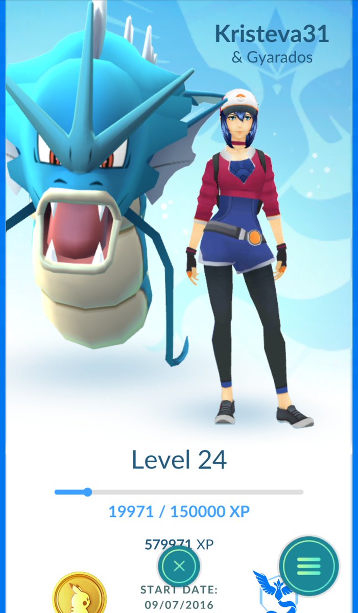 PokemonGoStN's tweet photo. The other member of our team has gone another way! Just to show off my newly evolved #Gyarados! 😉 #PokemonGO #London https://t.co/Lq5SdQw5oY