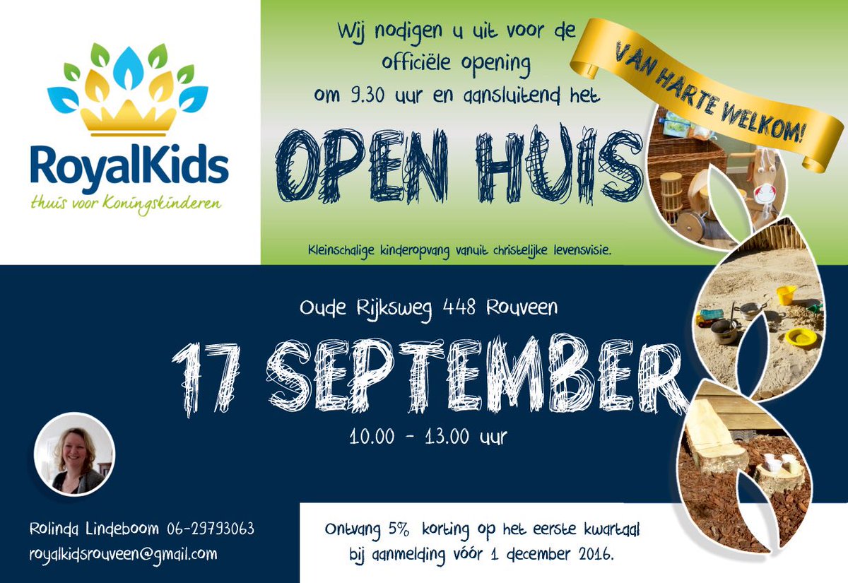 A.s zaterdag Open Huis van kinderdagverblijf Royal Kids! Iedereen vanaf 10.00 uur van harte welkom