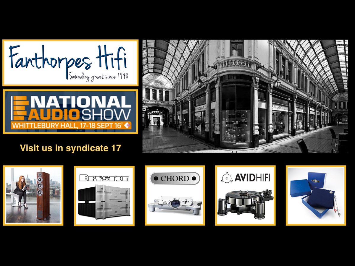FanthorpesHiFi's tweet photo. See us in Syndicate 17, 21 and the Vale Suite with Vinyl Frontier this weekend at the @AudioShowUK. #NAS16 https://t.co/radQnTchm3