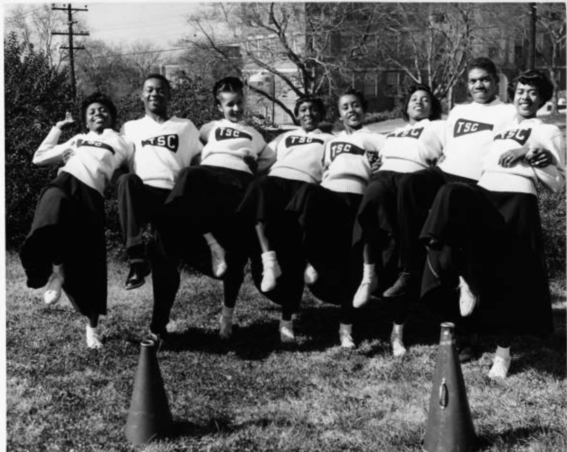ClassicHBCUs's tweet photo. Tennessee Agricultural and Industrial State College Cheerleaders, 1950 aka @TSUedu #HBCU #BlackGirlMagic #SquadGoals https://t.co/K1NEvW9fyE