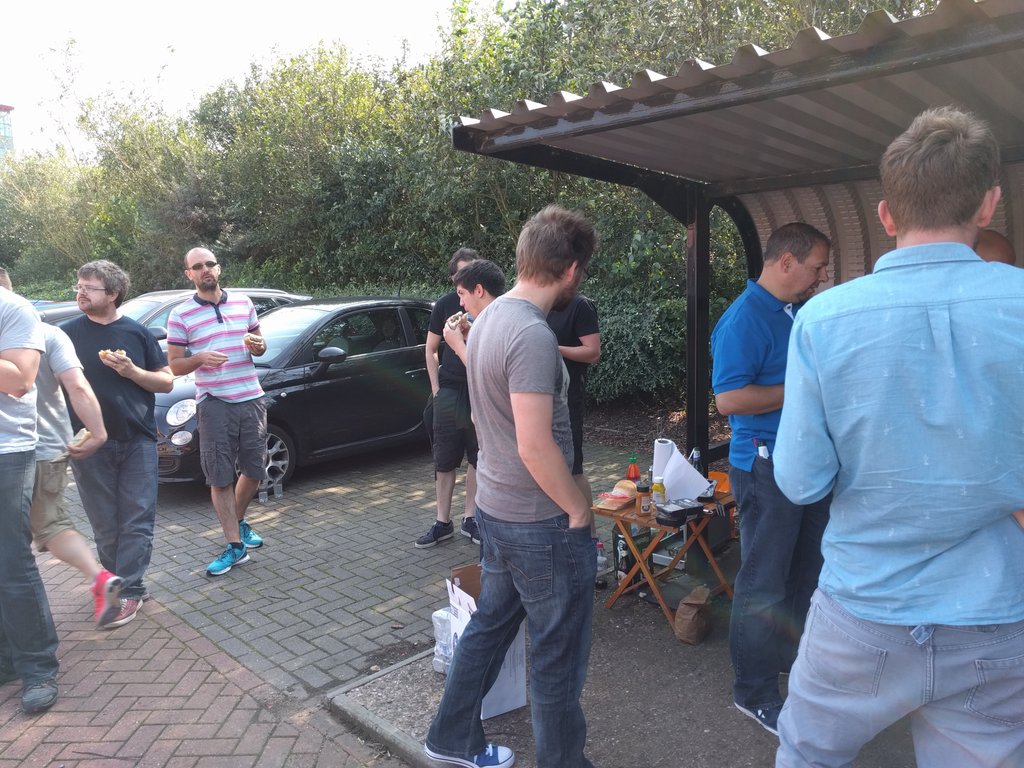 iWebtweets's tweet photo. BBQ time at iWeb! #sausages #burgers #chefian https://t.co/i4k37QiYko