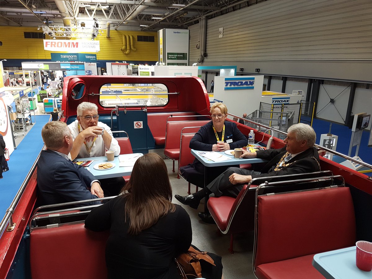 shdlogistics's tweet photo. Mayor of Solihull enjoying #SHDLogistics hospitality on board the #IMHX2016 happy bus. https://t.co/5hF1SNNZ44