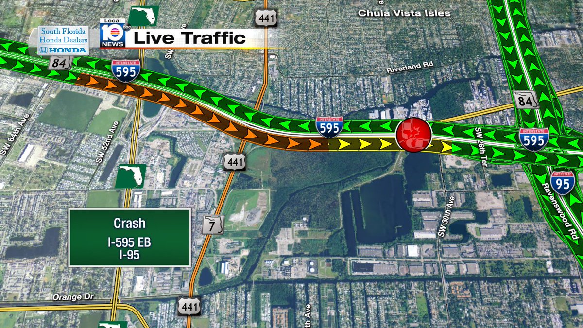 Crash on I-595 EB at I-95 #traffic https://t.co/IiDuo3Z8zz