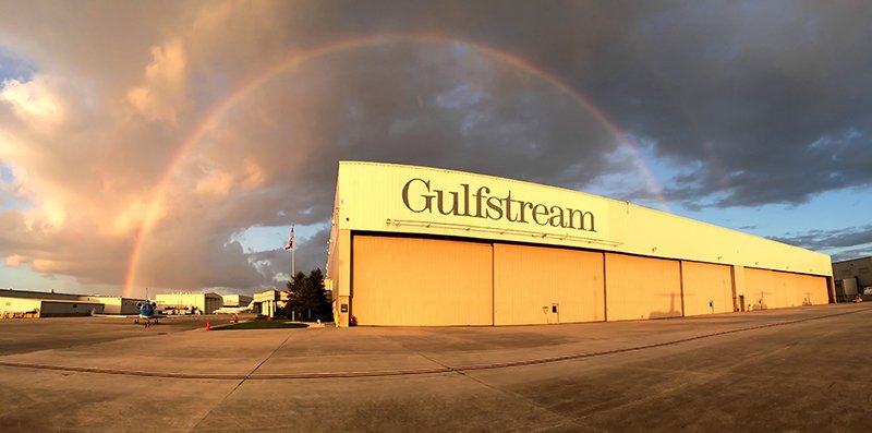 GulfstreamAero's tweet photo. What's at the end of your rainbow? #aviation https://t.co/g1sVN6sUID