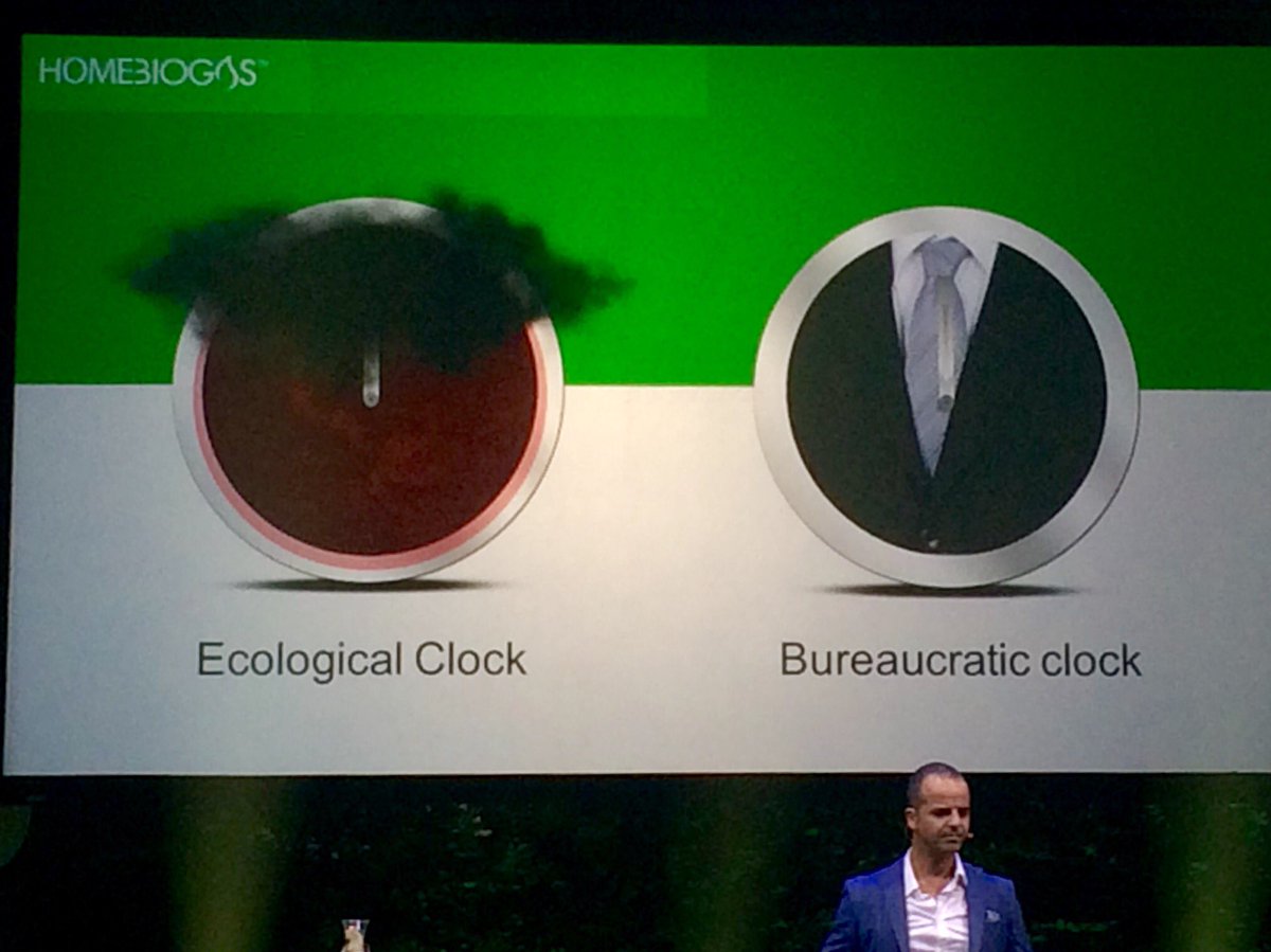Pablavh's tweet photo. @Home_Biogas : 'our ecological clock is running out &amp; bureaucratic clock is running too slow!' #greenchallenge https://t.co/vDp8z222Lu