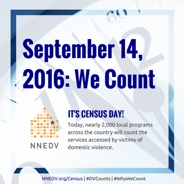 NYSCADV's tweet photo. It's #DVCounts Census Day! #NYS domestic violence programs #WillYouCount? Let's tell the world #WhyWeCount! https://t.co/lLfDzZDLPL