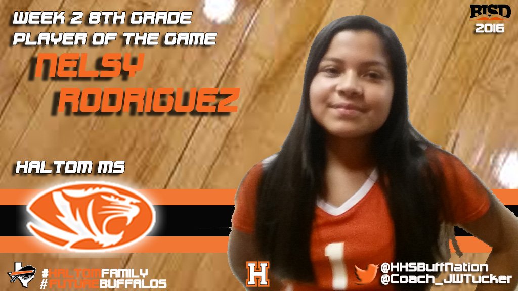 Nelsy Rodriguez - Haltom MS
Player of the week
#HaltomFamily #TigerVolleyball #FutureBuffalos