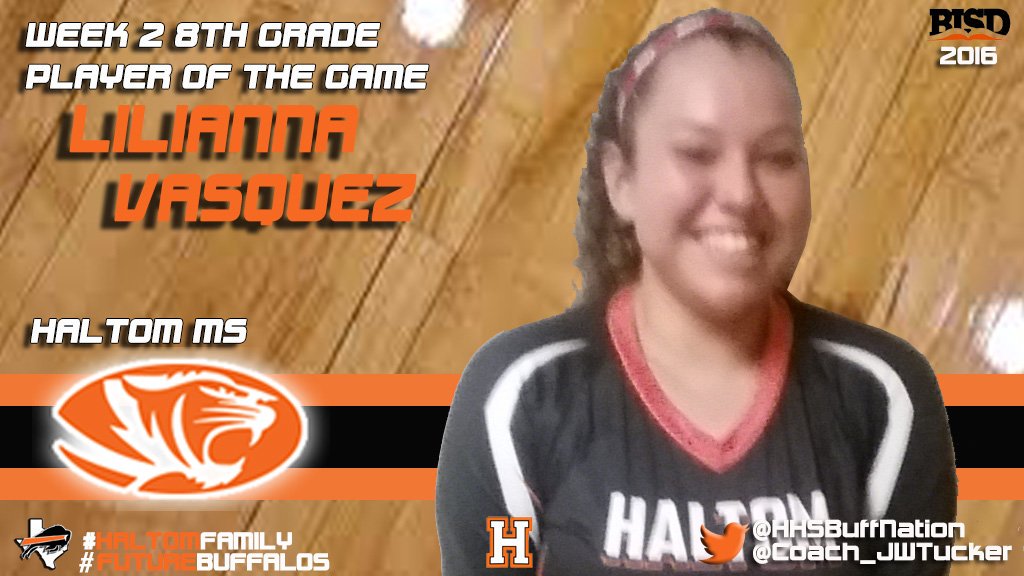 Lilianna Vasquez - Haltom MS
Player of the week
#HaltomFamily #TigerVolleyball #FutureBuffalos
