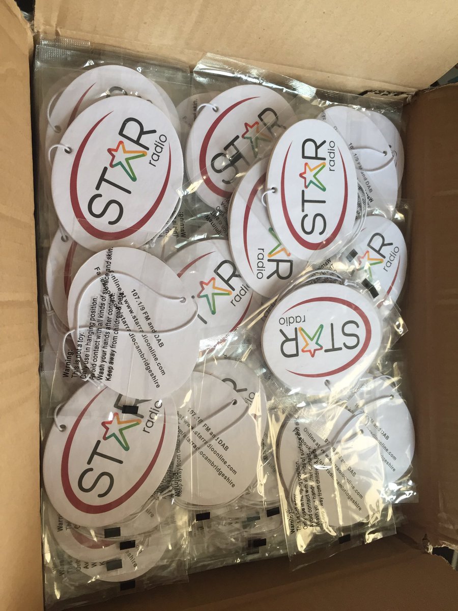 BizGiftsDirect's tweet photo. Here's some branded car air-fresheners working there way over to our friends @StarRadioOnline #promotionalproducts https://t.co/VMHZBhvfzz