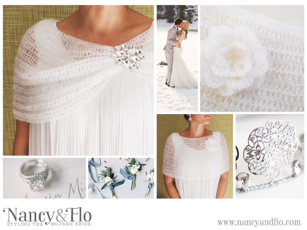 Perfect for a #winterwedding! Gorgeous mohair capelet from <a href="/nancyandflo/">Nancy and Flo</a> handmade by <a href="/mybohoheart/">My Boho Heart</a>