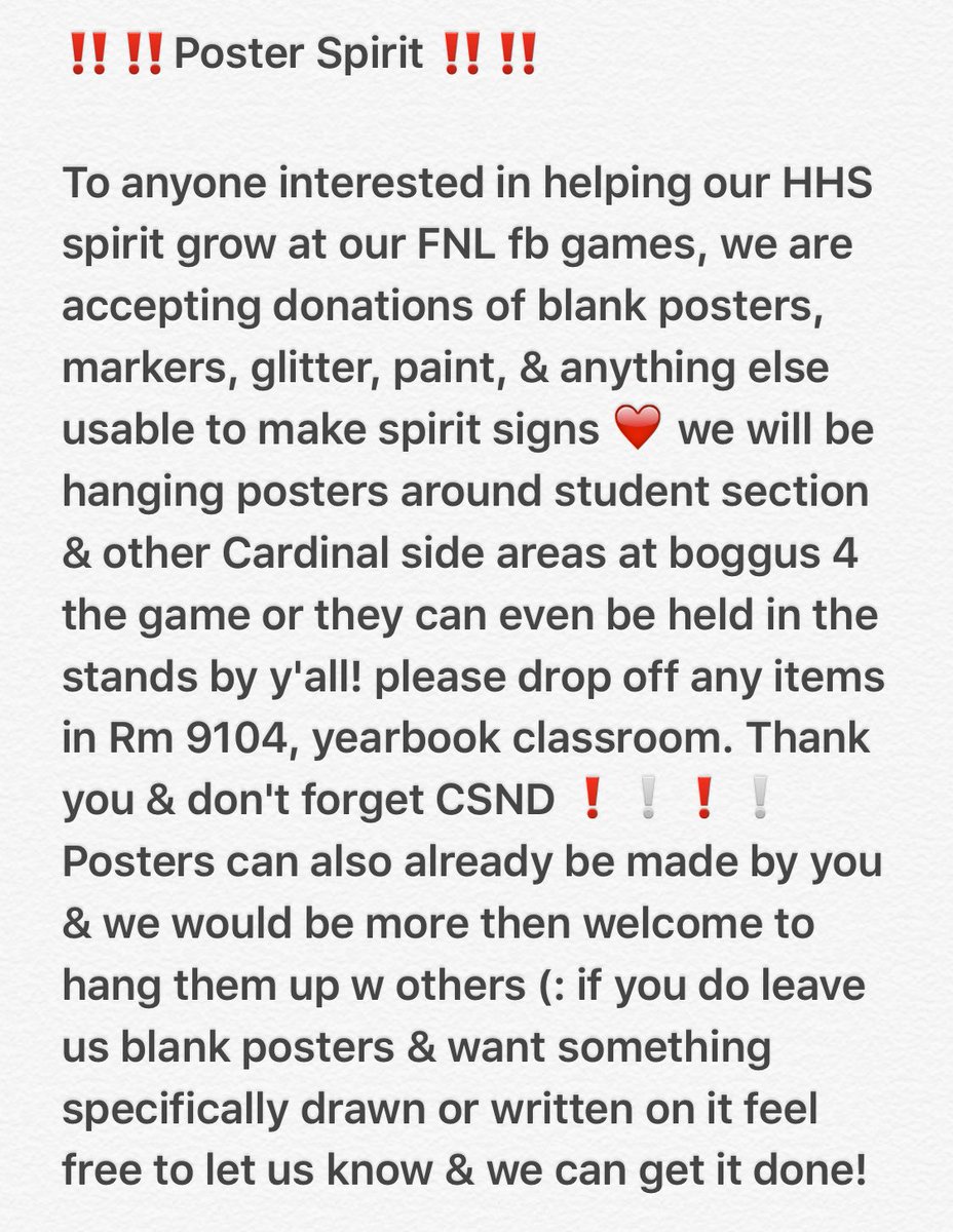 HHS_stu_section's tweet photo. ❕❕ 🚨🚨 ATTENTION HHS STUDENTS ❕❕🚨🚨 https://t.co/piEYIIOz45