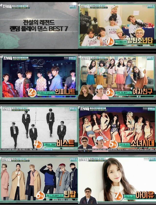 GFRDindonesia's tweet photo. [INFO] Random play dance BEST of BEST Weekly Idol:
1. BTS
2. INFINITE
3. #GFRIEND
4. BEAST
5. SNSD
6. TEENTOP
7. IU https://t.co/4yzzh1vMK6