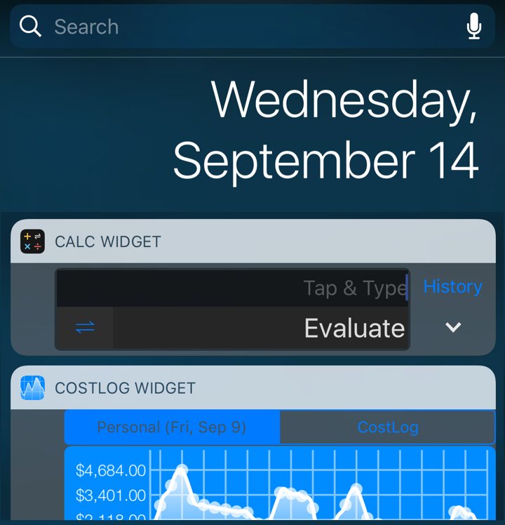 AppCALC's tweet photo. Update: Aware of #iOS10 widget issue, working on a fix ASAP... else looking good, but keep us posted! @QAppsllc https://t.co/jKw8fQCK8d