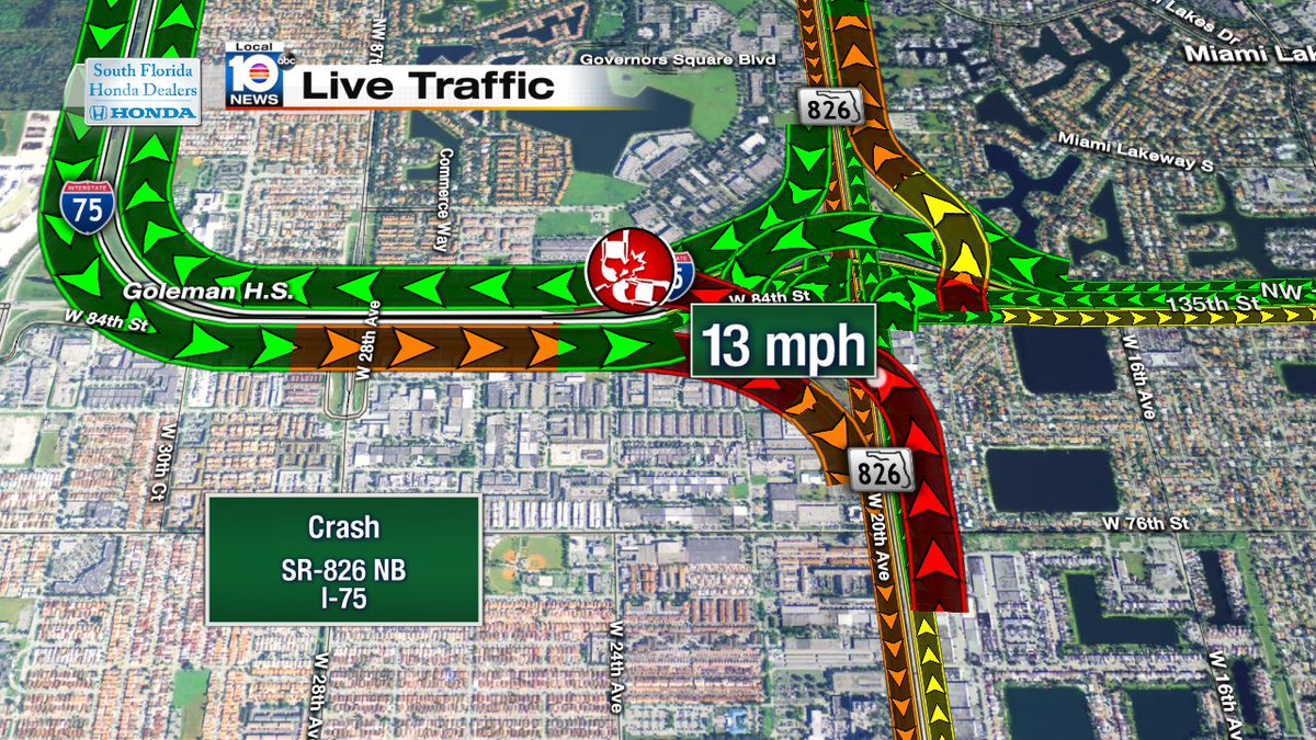 Crash on SR-826 NB Ramp to I-75 #traffic https://t.co/9KfaCtFezK
