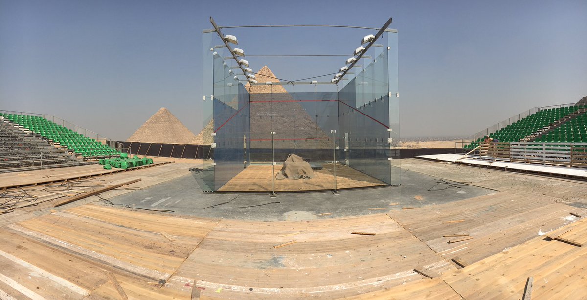 LobSquash's tweet photo. Checked out the nearly complete squash venue.. Unbelievable location! @AlAhramSquash @Amrmansi @SquashSite @SquashTV https://t.co/xsaEbpe4Kp