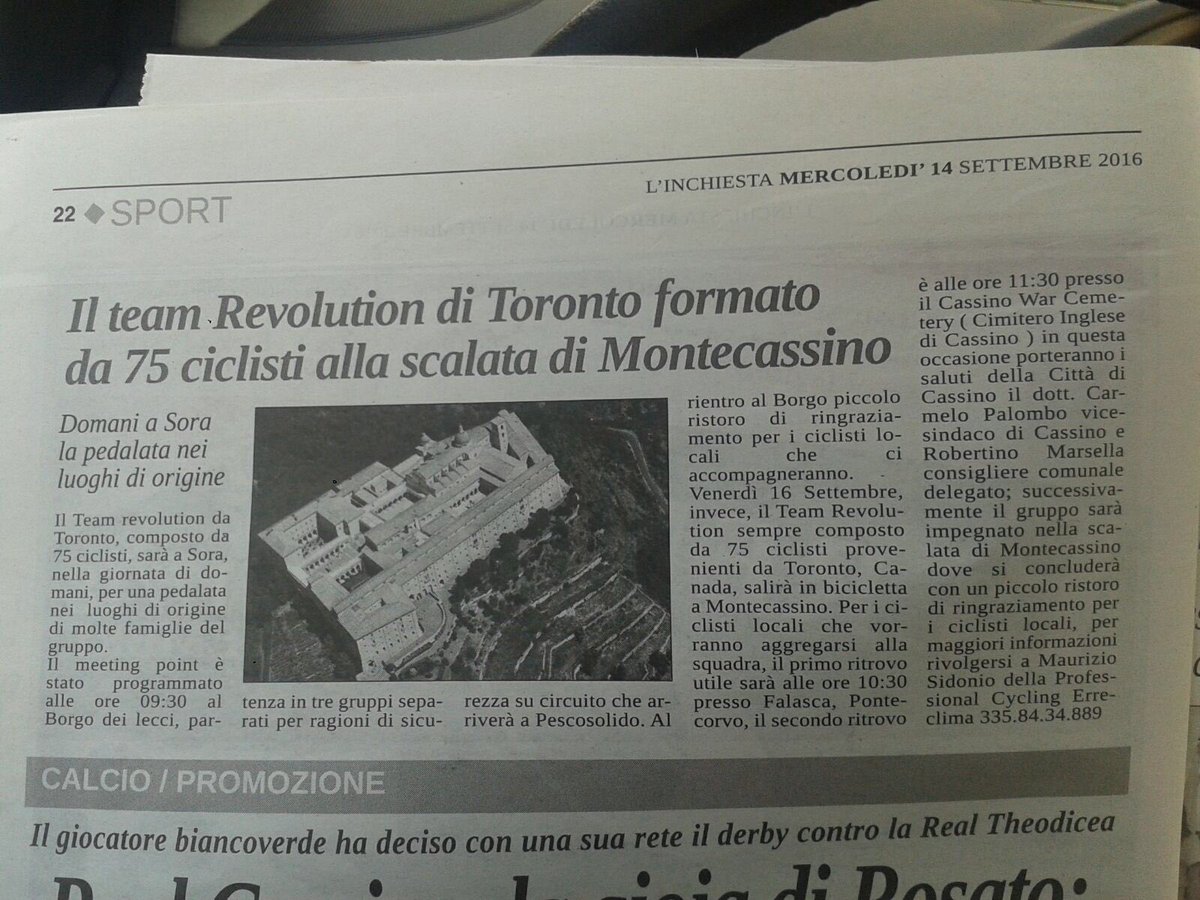 DomYYZ's tweet image. Nothing like a little press to announce your arrival. @theteamrevolution @HRH_Foundation #cycling #rome #gfnyitalia