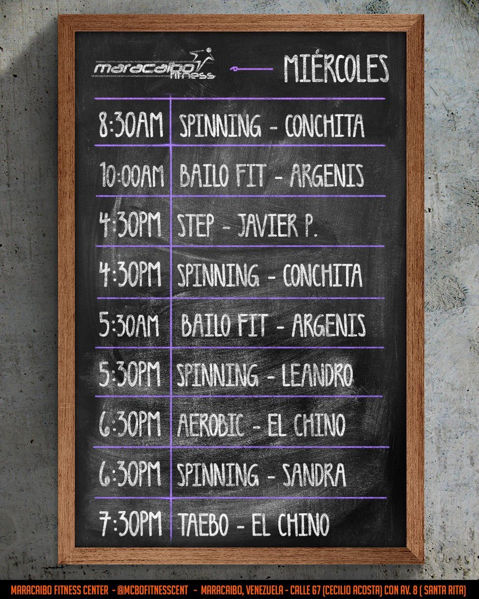 MCBOFITNESSCENT's tweet photo. ¡Por acá les dejamos nuestras clases de hoy Miércoles! 💪🏃 https://t.co/HCPHDf2Y1C