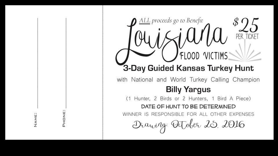 Help out and win a hunt with champion caller Billy Yargus. For tix, contact Yargus or @derek_stahlman (636) 357-0738